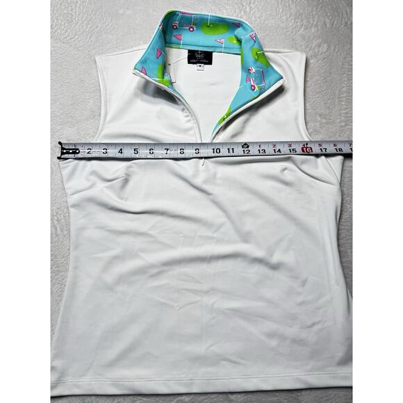 Sailor-Sailor Britt Sleeveless Golf Top White SZ SM UPF 50+ Resortwear NWT - Picture 6 of 12